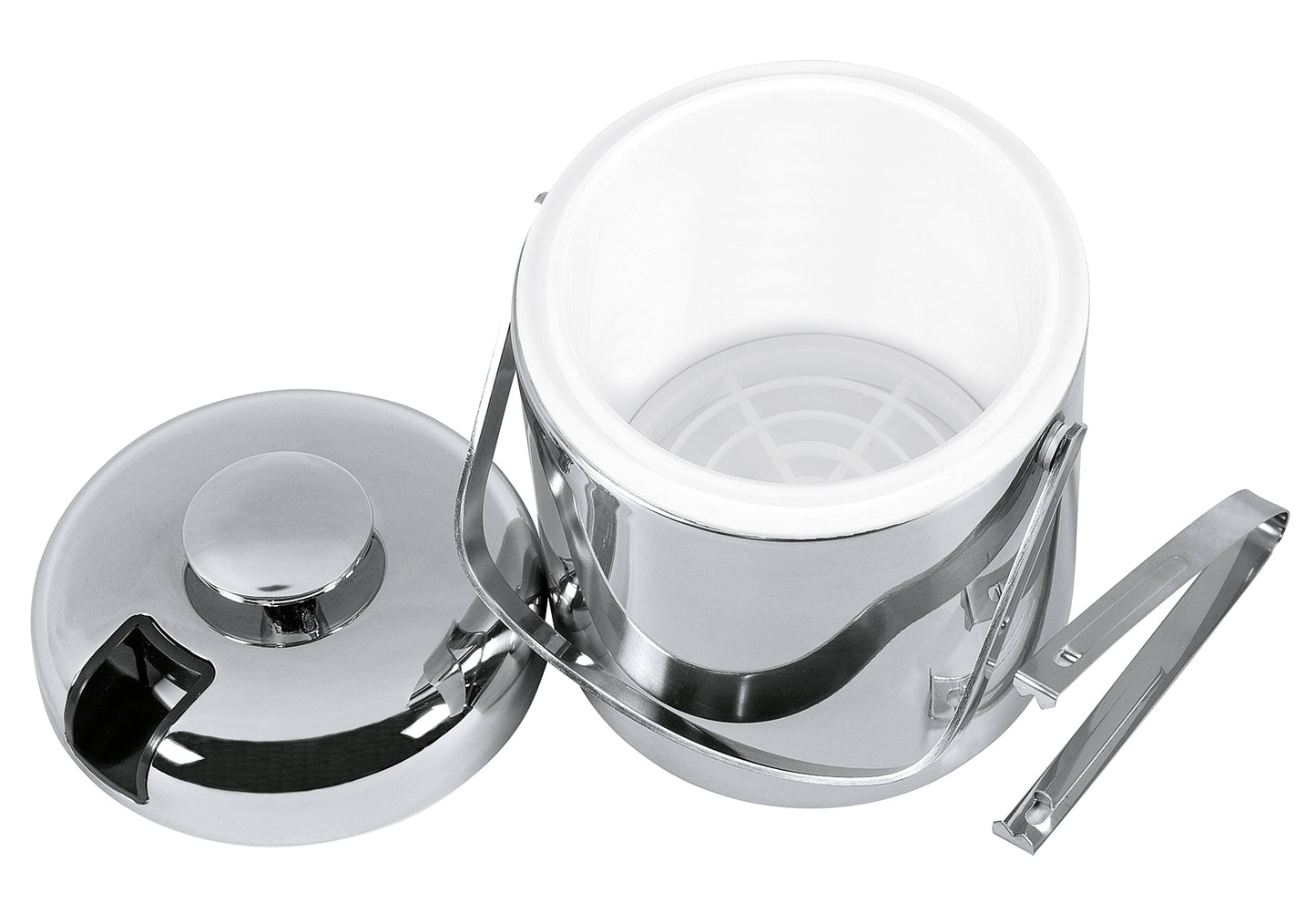 Eiseimer mit Zange Classic verchromt 1,3 l 22cm Ø14cm