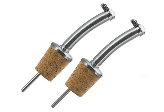 Flaschenausgießer mit Naturkork und Metallkappe 2Stück