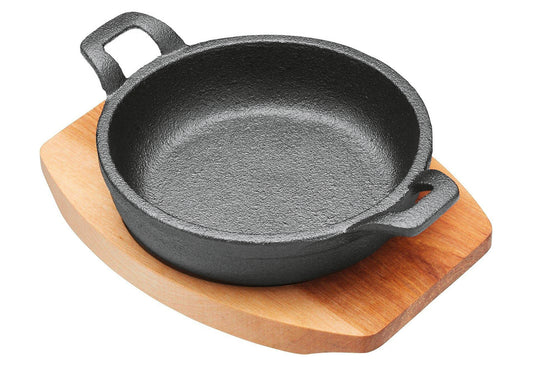 Servierpfanne mit Holzteller Ø18cm