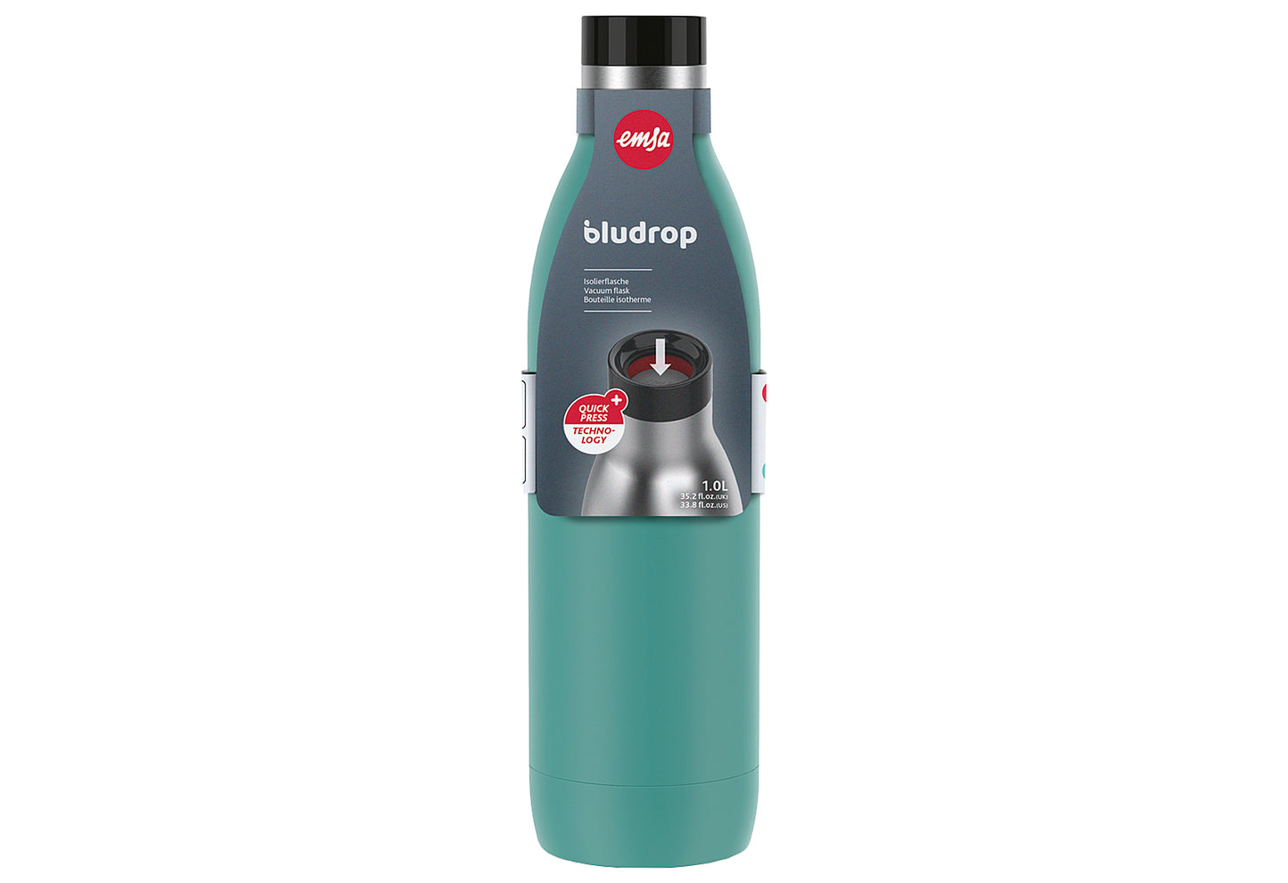 Trinkflasche Bludrop 1l basic petrol