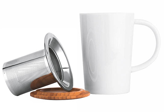 Teebecher Bamboo mit Filter und Deckel 400 ml