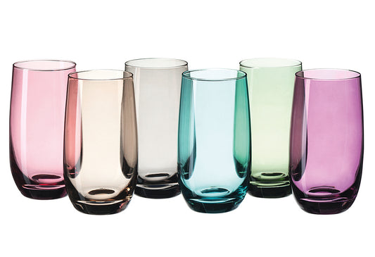 Longdrinkbecher Sora farbig sortiert 6er