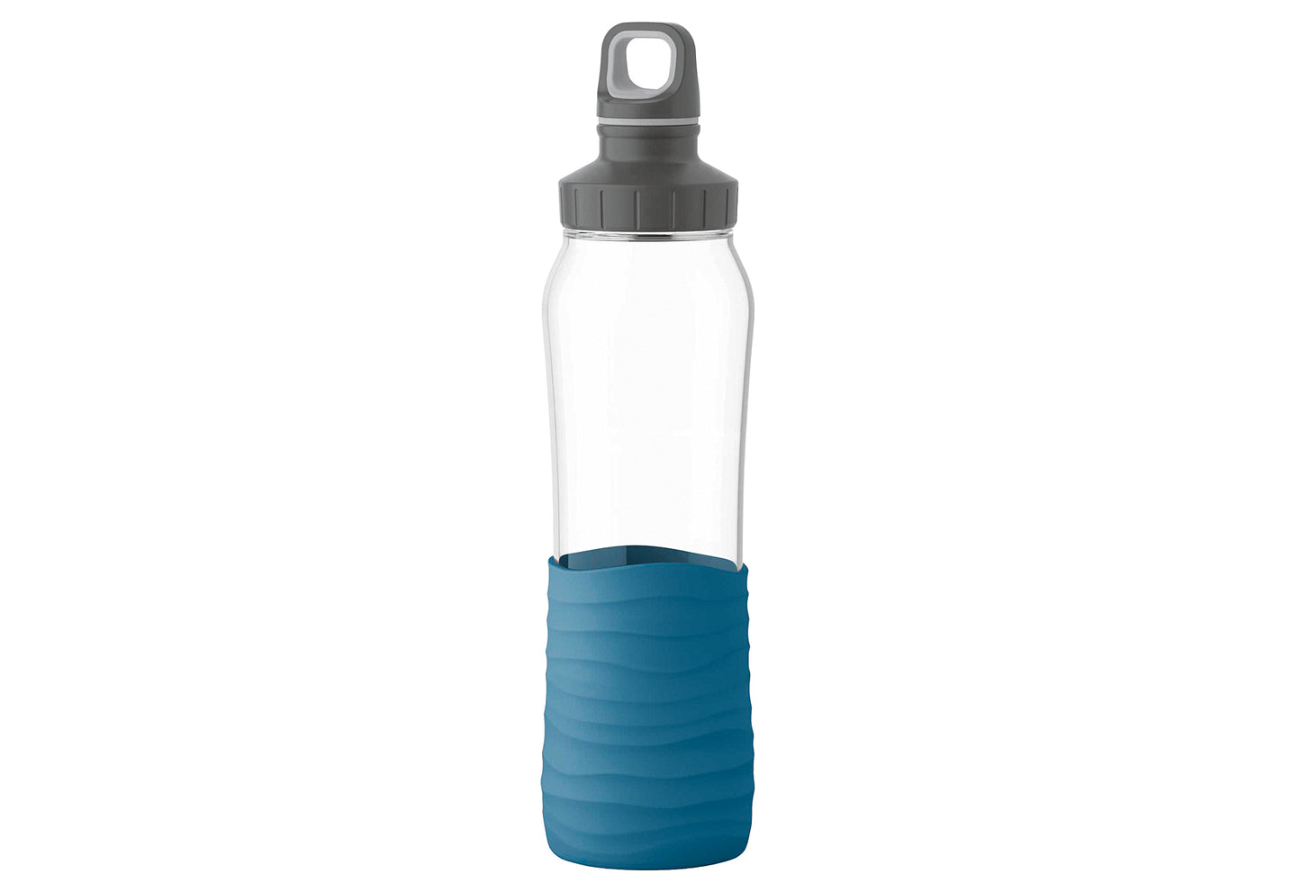 Trinkflasche Drink2Go Glas 0,7l Silikonmanschette aqua-blau