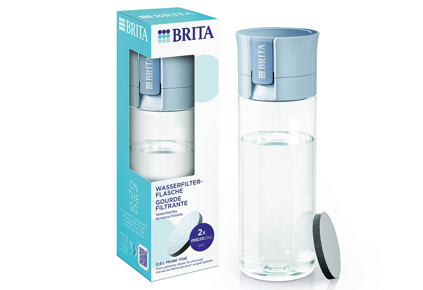 Wasserfilter-Flasche Vital lightblue inkl. 2 MicroDisc