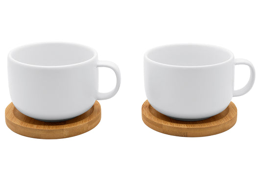 Teebecher Umea mit Untersetzer 250ml 2er Set weiß