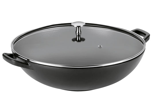 Wok Calido Gusseisen schwarz 4,0l H17cm  Ø36cm schwarz