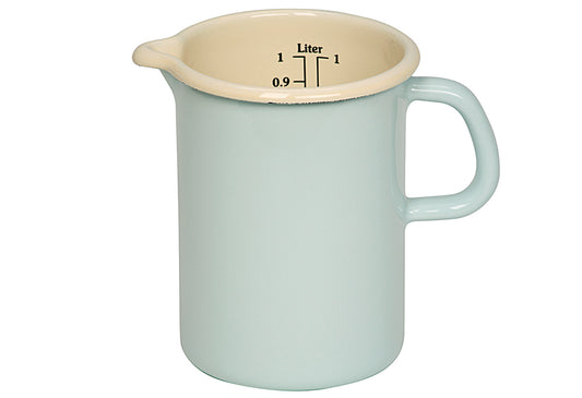 Messbecher emailliert 1 l türkis/bunt