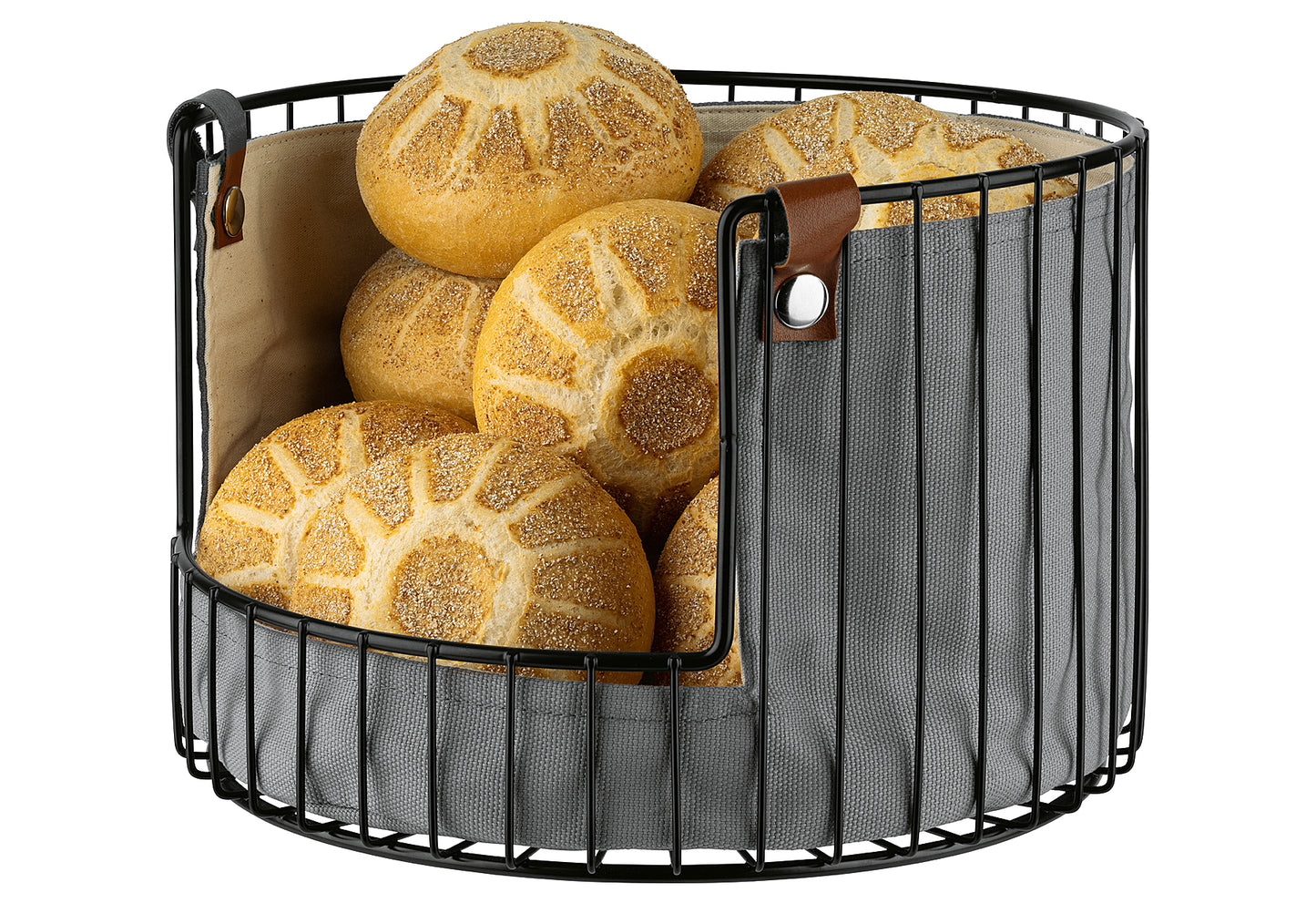 Brot-/Obstkorb inkl Baumwollbezug 27,5cm beige/grau