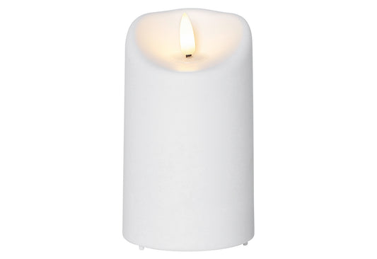 LED Kerze Outdoor Flamme 13x7,5cm weiß