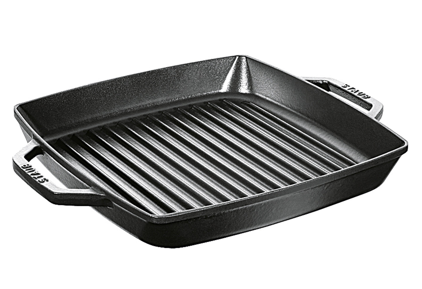 Grillpfanne mit 2 Griffen Gusseisen 28x28cm schwarz