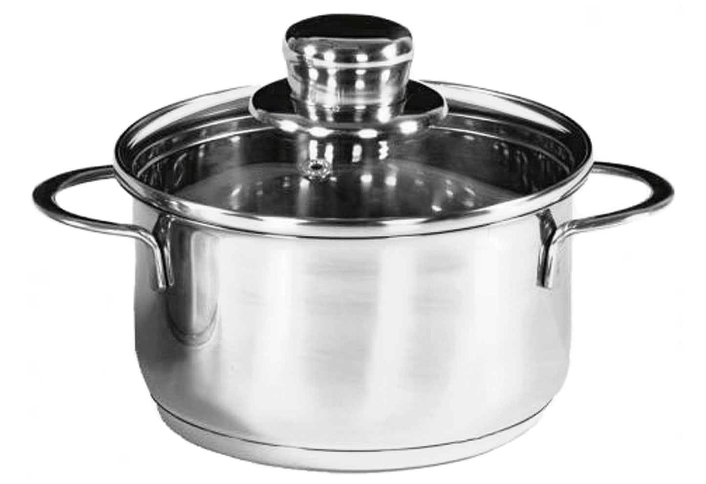 Fleischtopf Saturn mit Glasdeckel 1,6 l Ø14cm Edelstahl