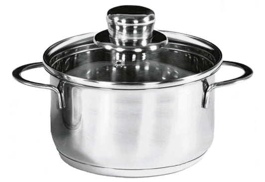 Fleischtopf Saturn mit Glasdeckel 1,6 l Ø14cm Edelstahl