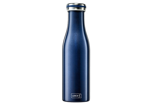 Thermo-Isolierflasche Edelstahl 0,5l blau-metallic
