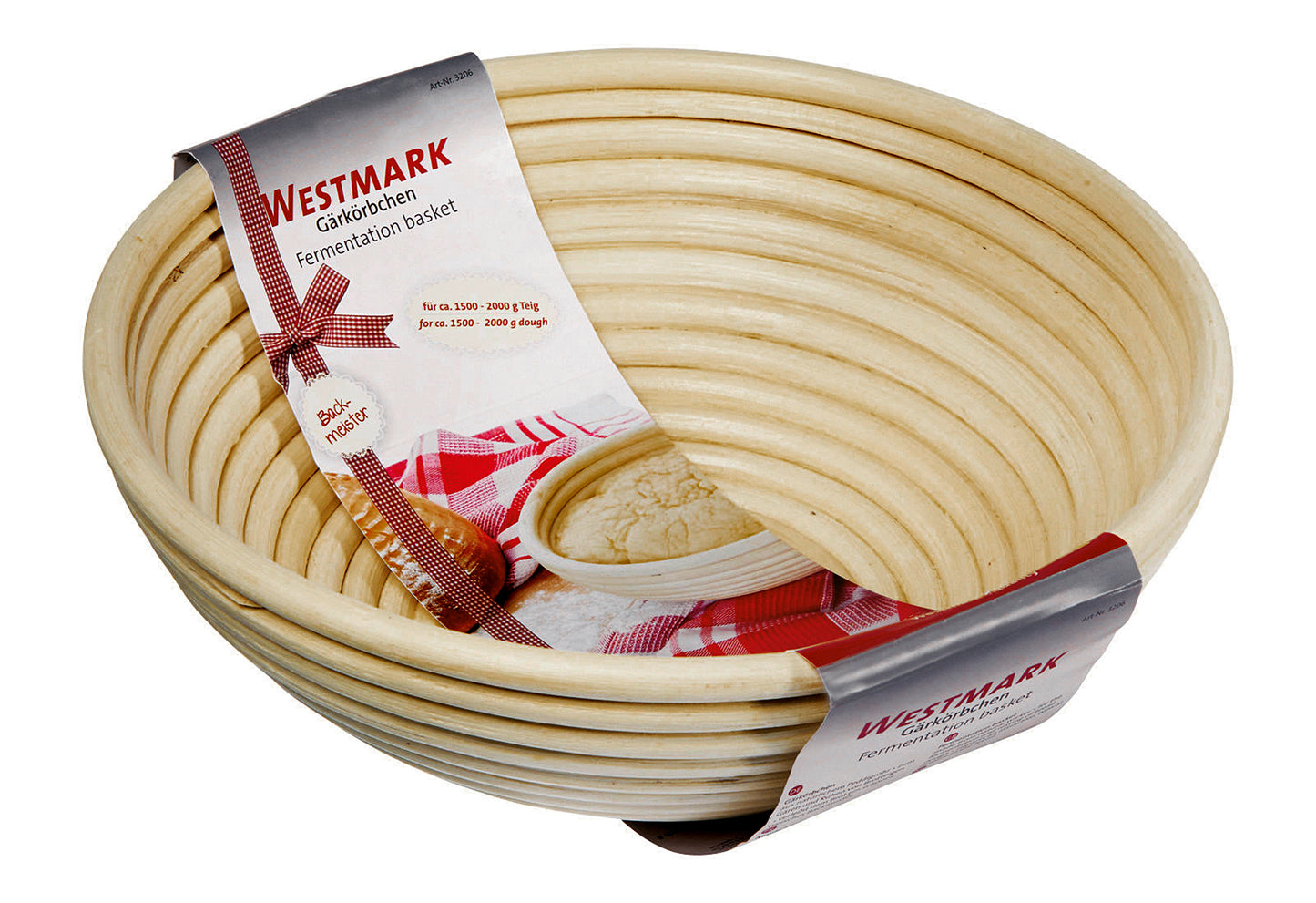 Brot-Gärkörbchen H8,5cm Ø24,5cm Peddigrohr rund