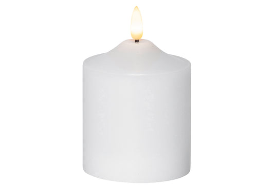 Kerze Flamme LED mit Timer 12x7,5cm weiß