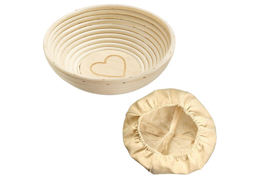 Gärkörbchen Set mit Herz und Bezug Ø24,5x8,5cm