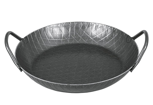 Servierpfanne schmiedeeisern mit 2 Griffen und extra hohem Rand Ø28cm schwarz