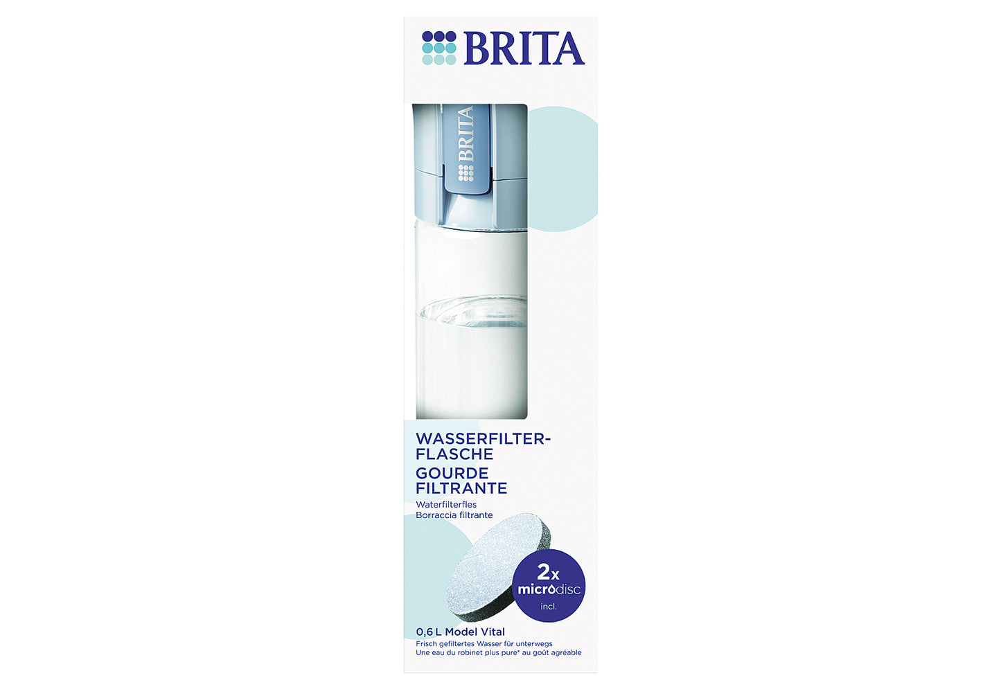 Wasserfilter-Flasche Vital lightblue inkl. 2 MicroDisc