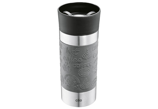 CILIO Isoliertrinkbecher Viaggio 360ml Ø8cm 8cm Höhe 19cm grau