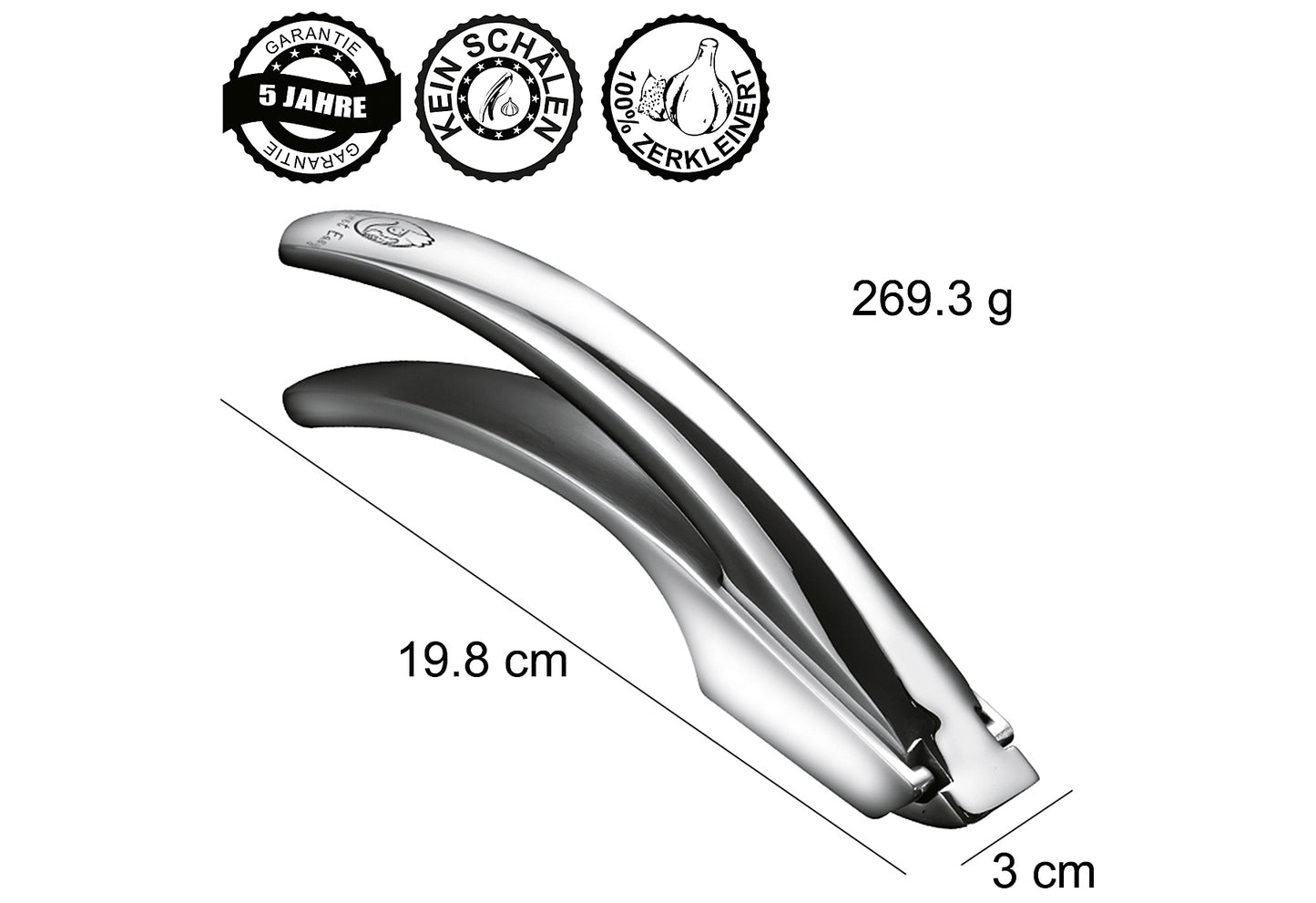 Knoblauchpresse Edelstahl fein