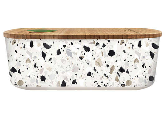 Lunchbox/Brotdose oval 800ml bioloco plant - natural terrazzo