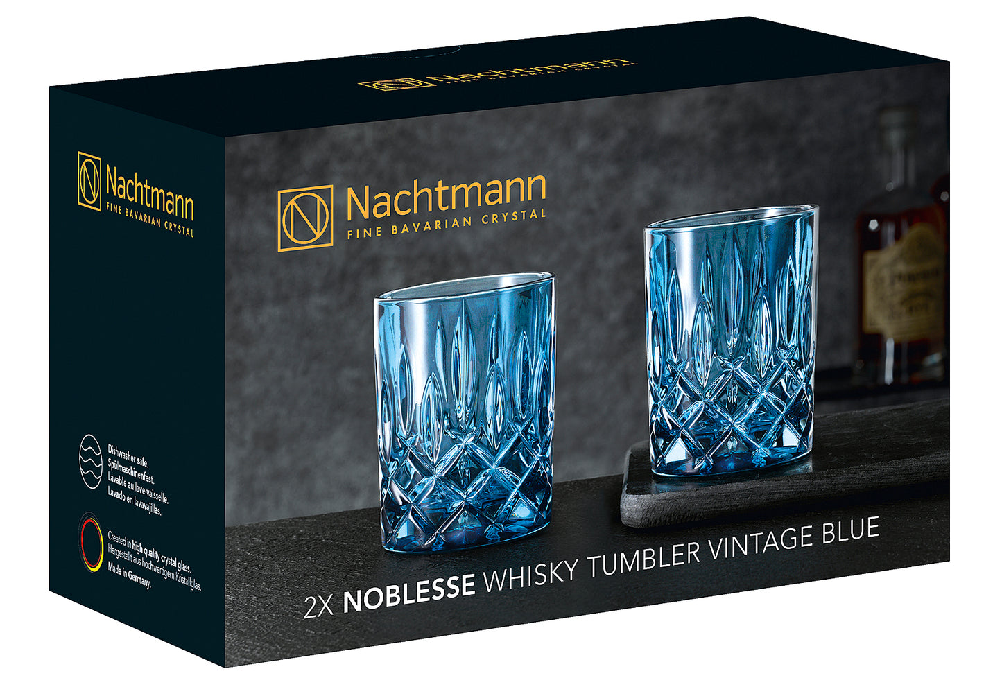 Whiskybecher Noblesse vintage blue 295ml 2er Set