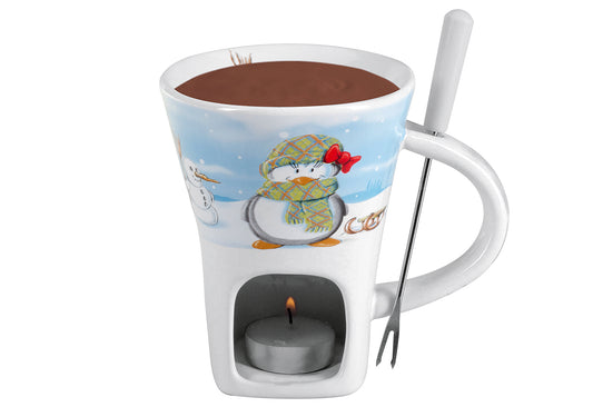 Schokoladenfondue-Set Pinguin 3-teilig