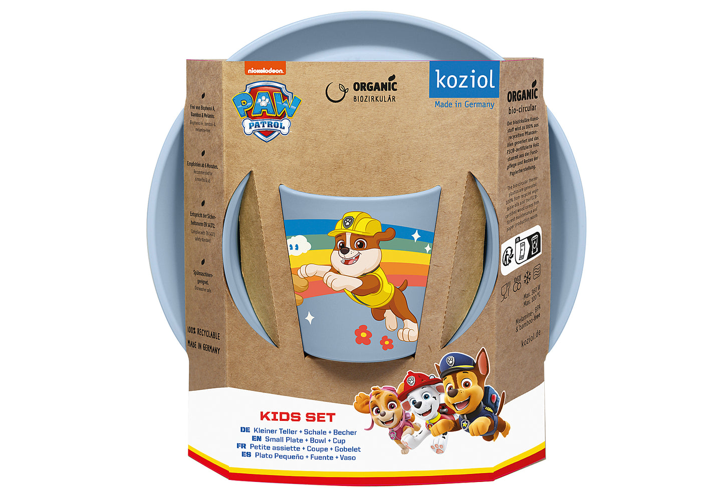 Kindergeschirr Paw Patrol Grow 3teilig hellblau