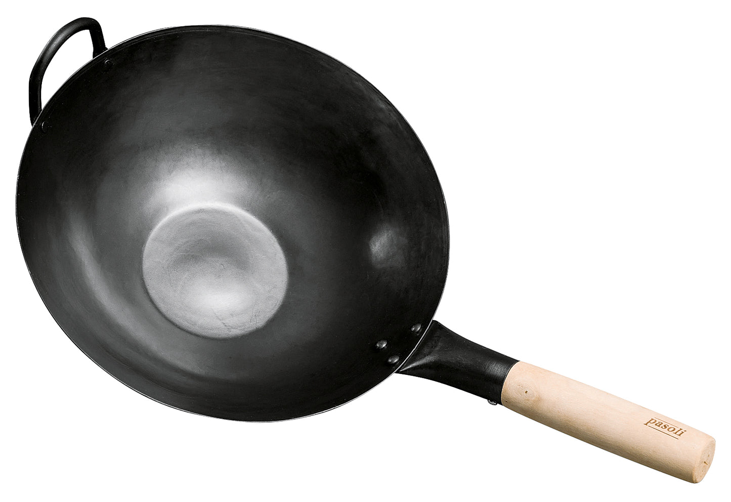 Wok flach Karbonstahl eingebrannt Ø36cm