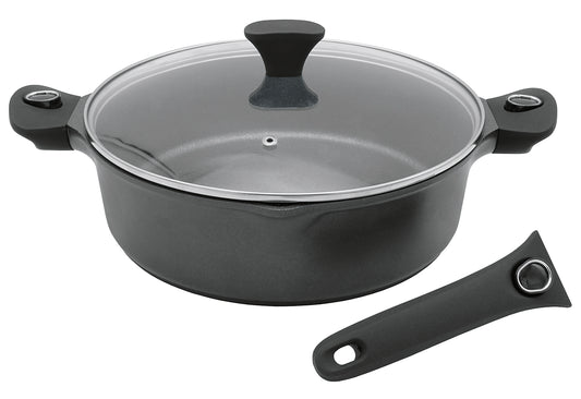 Schmorpfanne Gamma Ø28cm mit abnehmb.Griffen u. Glasdeckel - Ruder Home GmbH