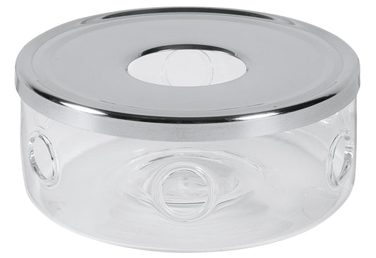 Teewärmer Glas mit Edelstahlplatte