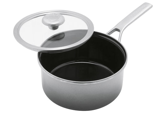 MERTEN&STORCK Stieltopf Ø18cm, galaxy grey  , mit Glasdeckel