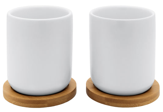 Teebecher Umea mit Untersetzer 200ml 2er Set weiß