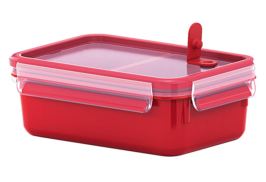 Mikrowellendose Clip&Micro 2.0 1 l 19,7x13,6x7,2cm rot mit 2 Einsätzen