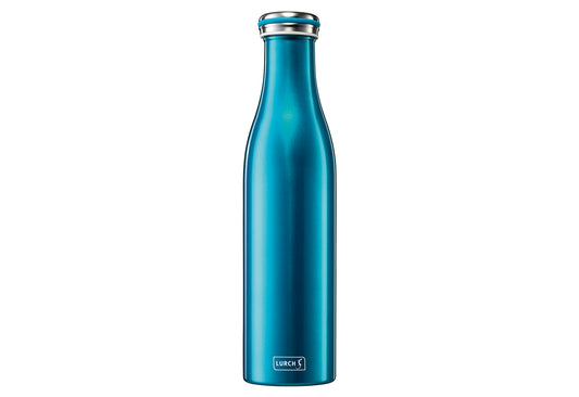 Thermo-Isolierflasche Edelstahl 0,75l wasserblau