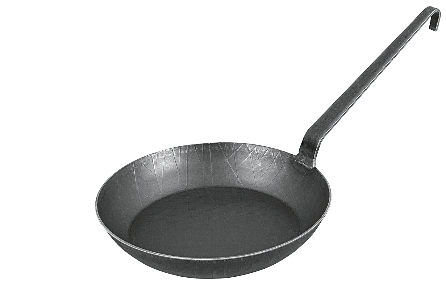 Bratpfanne schmiedeeisern mit Hakenstiel Ø24cm schwarz