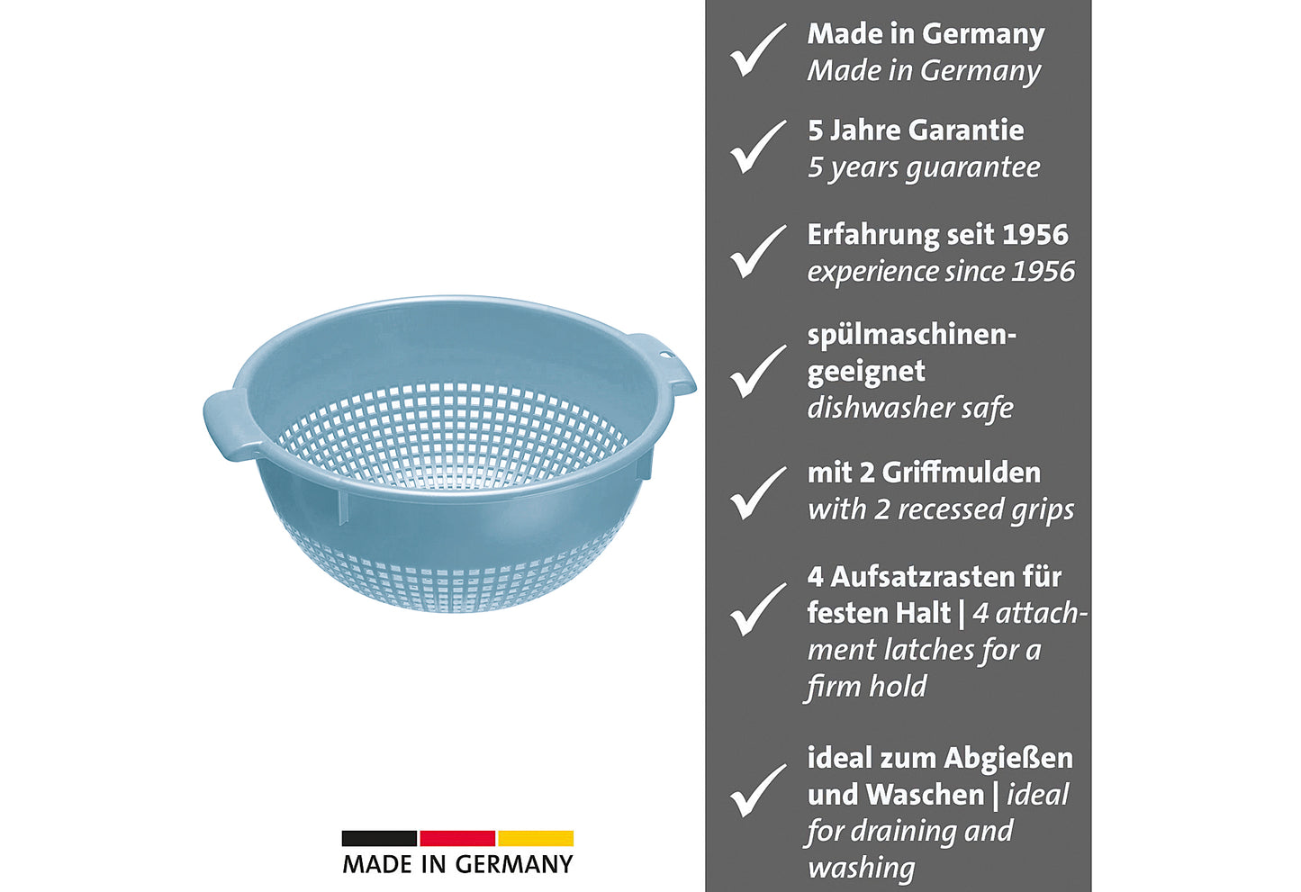 Seiher innen Ø24cm blau