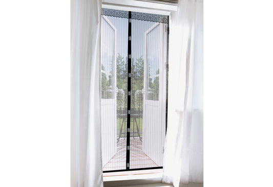 Moskitonetz Magic Klick mit Magnetverschluß für Tür 90x210cm schwarz