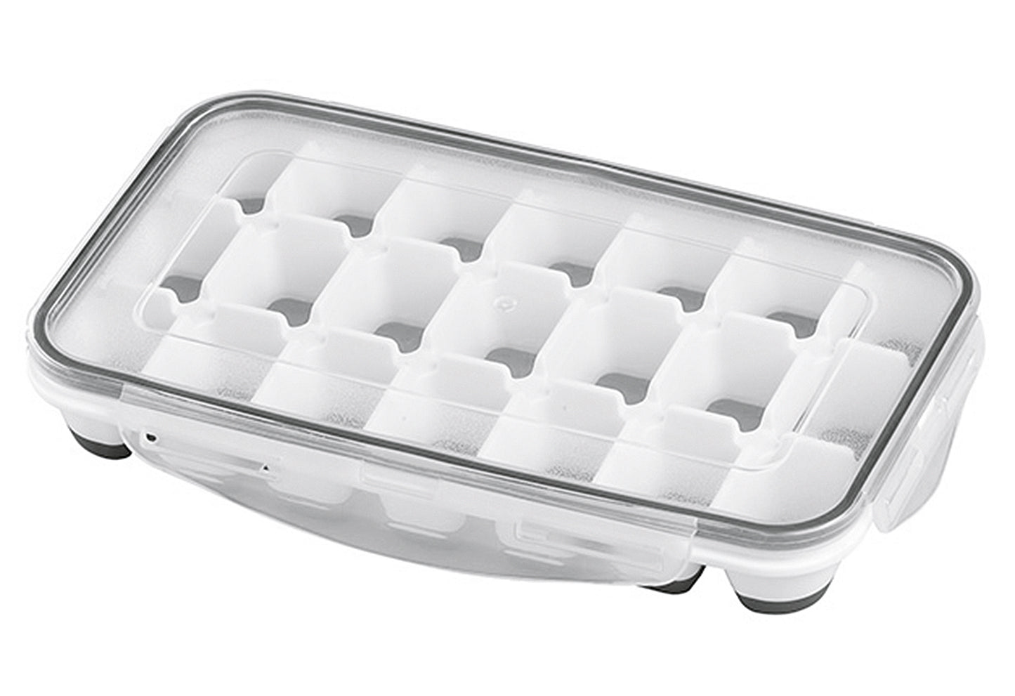 Eiswürfelform inkl. Deckel weiß/grau 2er Set