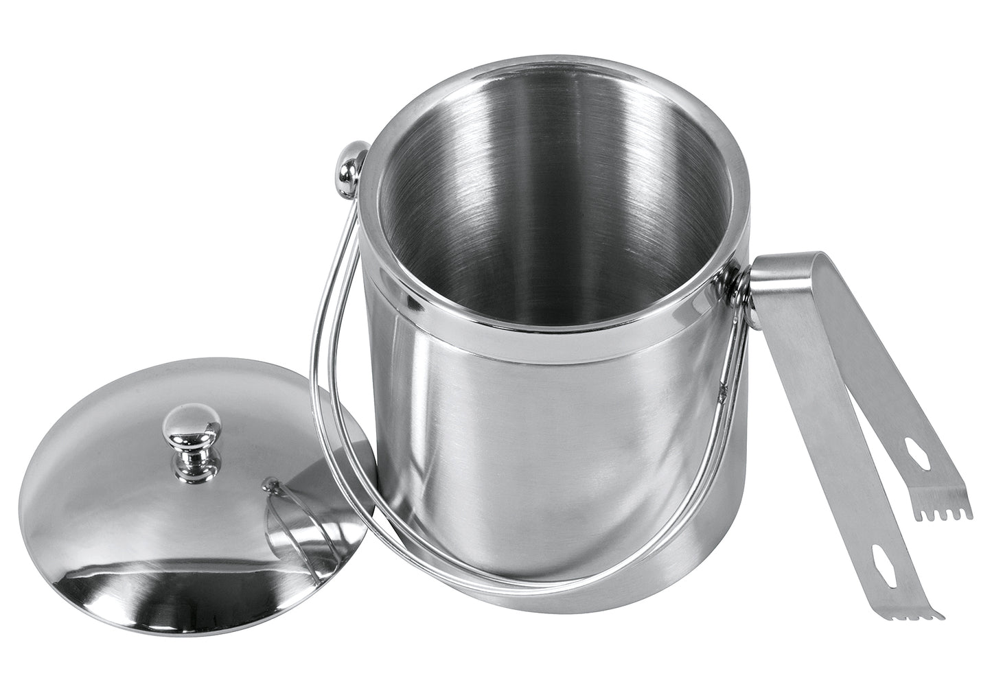 Eiseimer mit Zange Edelstahl 1 l 14cm