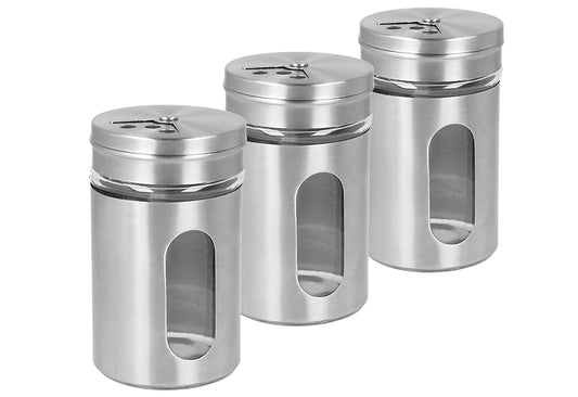 Gewürzstreuer Glas/Inox 100ml Ø5x8cm 3er Set
