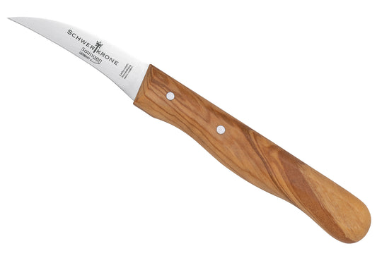 Gemüsemesser Olivenholz gebogen 5,5cm Carbon