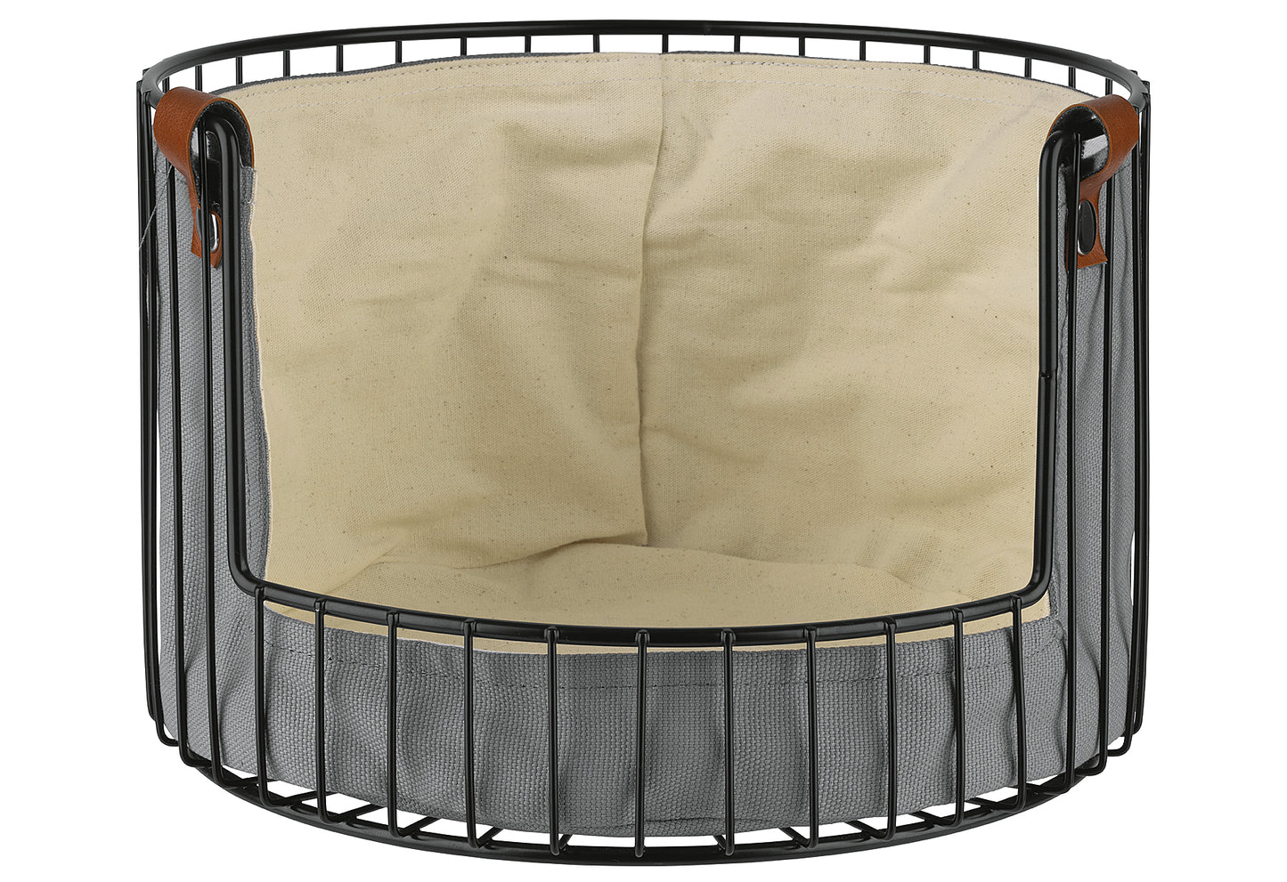 Brot-/Obstkorb inkl Baumwollbezug 27,5cm beige/grau