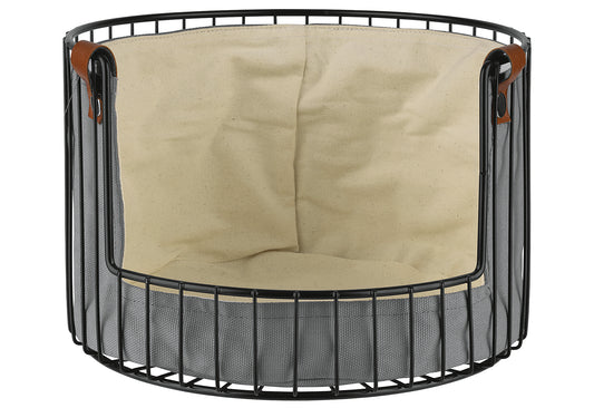 Brot-/Obstkorb inkl Baumwollbezug 27,5cm beige/grau
