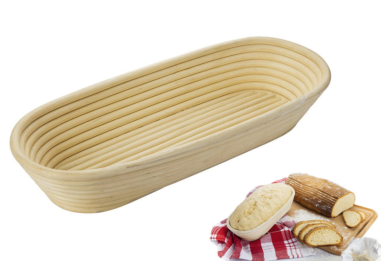 Brot-Gärkörbchen oval 39,5x15,5x7cm