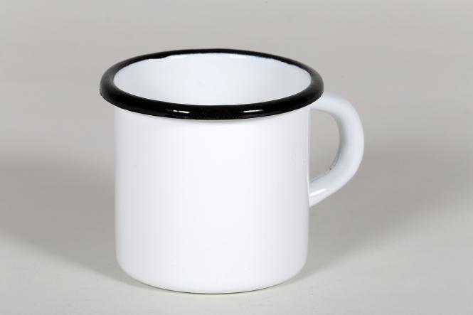 Becher Ø8cm emailliert weiß