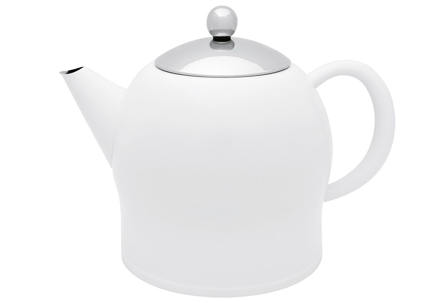 Teekanne Minuet 1,4l doppelwandig Edelstahl matt weiß
