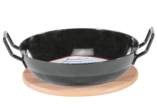 Servierpfanne Schlemmerpfanne Ø20cm mit Holzteller