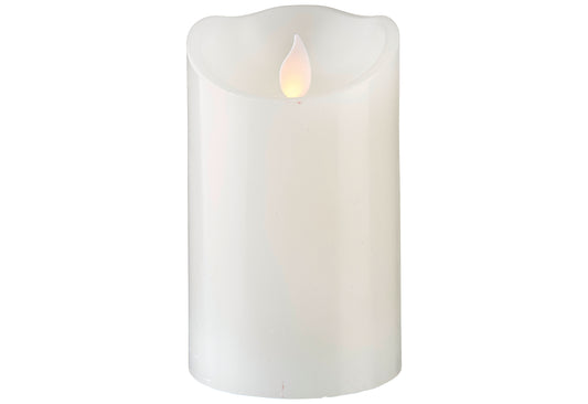 LED-Kerze Twinkel Wachs 7,5x7,5x12,5cm weiß
