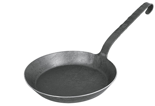 Bratpfanne freiform-warmgeschmiedet mit flachem Hakenstiel Ø28cm schwarz